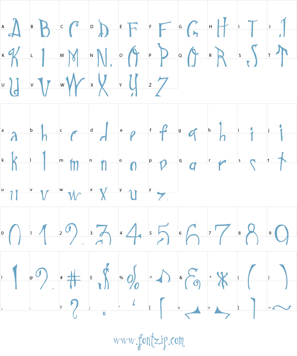 DJB Im No Wizard Font Character